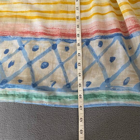 Vtg 80s 90s Two Potato Artsy A Line Midi Dress M Petite Sheer NOS Coastal Pastel - Picture 12 of 16